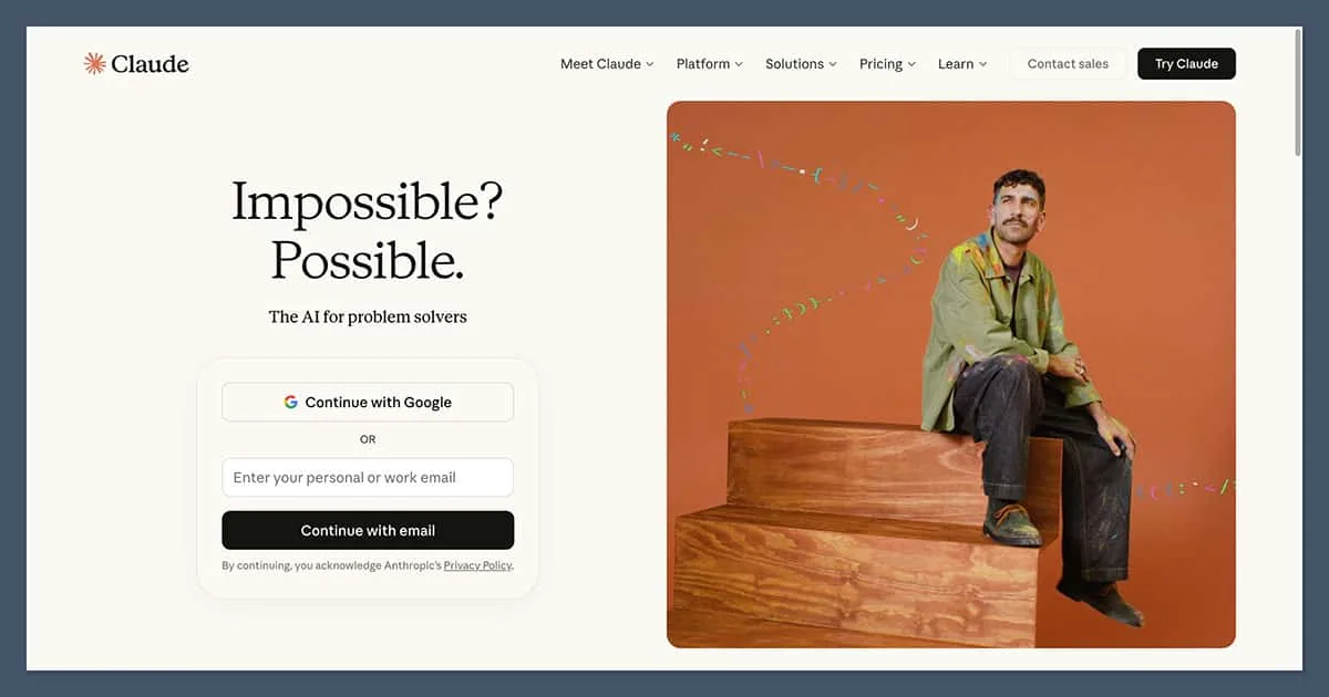 Claude product screenshot
